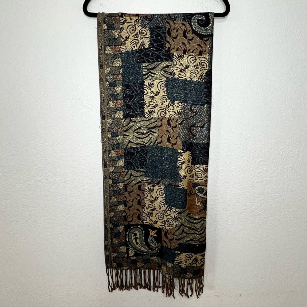 Pashmina Fringe Scarf Shawl‎ Wrap Multicolor Abstract Tiger Animal Print